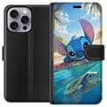 Miniatyrbillede 1 af 3: Apple iPhone 16 Pro Max Tegnebogsetui Stitch med skildpadde - sød blå alien i tropisk strandmiljø fra Disney