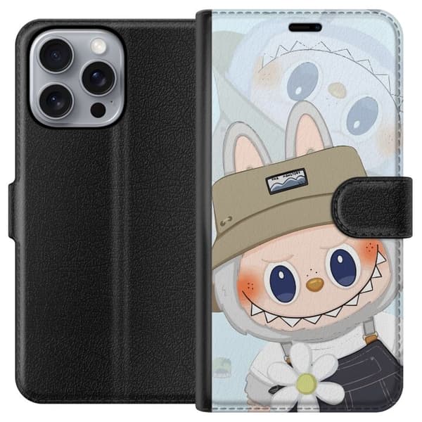 Apple iPhone 16 Pro Max Tegnebogsetui Labubu med hat - Pop Mart figur Mr. Butcher i retro-stil med karakter