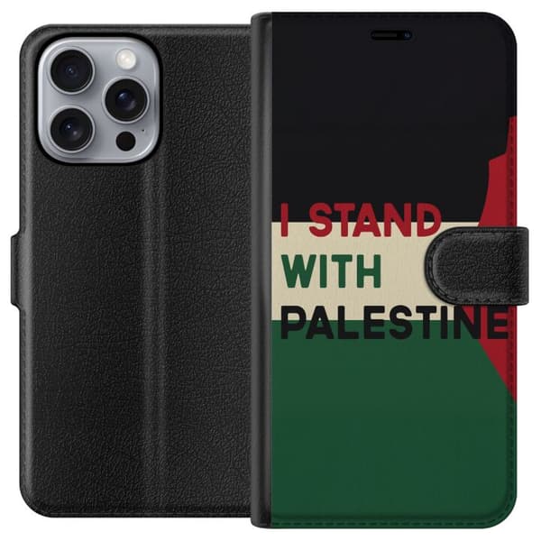 Apple iPhone 16 Pro Max Tegnebogsetui Stå sammen med Palæstina - solidaritetsdesign med en stærk besked
