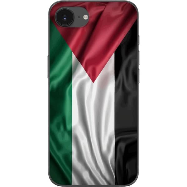 Apple iPhone 16e Gennemsigtig cover Palestinaflaget – ikonisk frihedssymbol i rød, sort, hvid og grøn