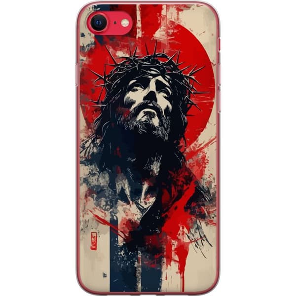 Apple iPhone SE (2020) Gjennomsiktig deksel Jesus med kors - kristent motiv med sterk symbolikk om tro og håp