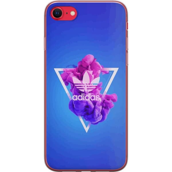 Apple iPhone SE (2020) Gjennomsiktig deksel Adidas-inspirert blått design - sporty motiv med retro vibe i blåtoner