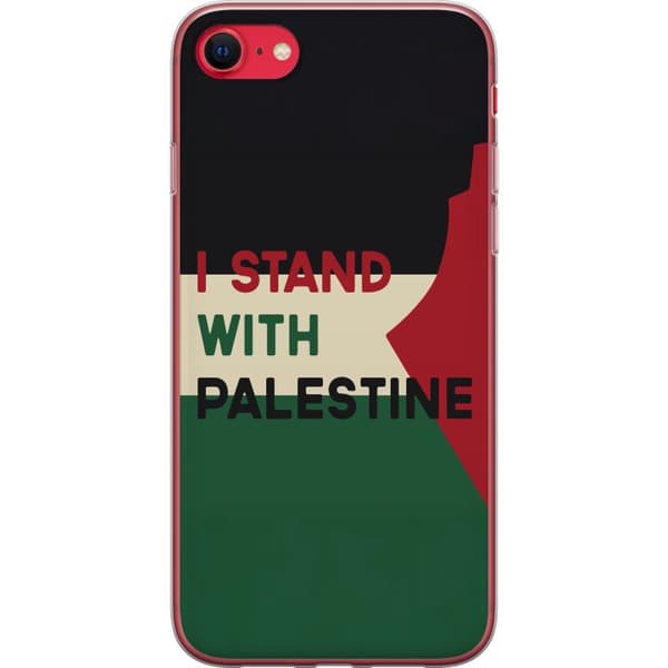 Apple iPhone SE (2020) Gennemsigtig cover Stå sammen med Palæstina - solidaritetsdesign med en stærk besked