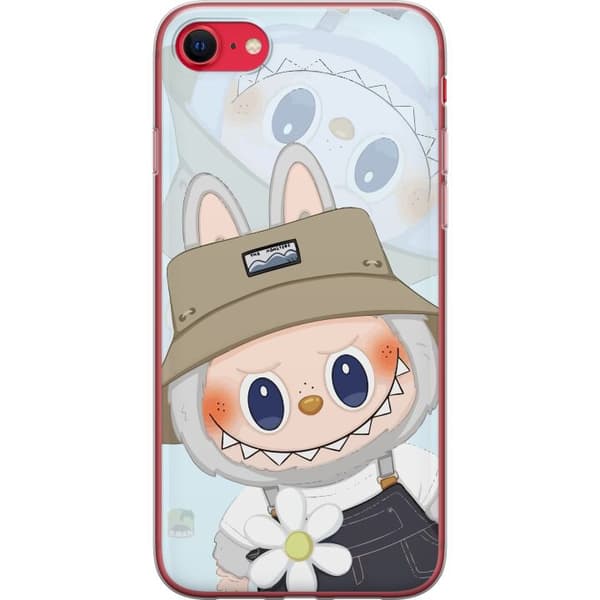 Apple iPhone SE (2022) Gennemsigtig cover Labubu med hat - Pop Mart figur Mr. Butcher i retro-stil med karakter