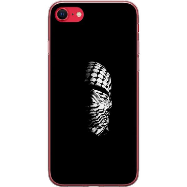 Apple iPhone SE (2022) Gennemsigtig cover Keffiyeh-mønster - klassisk sort-hvid palæstinensisk tørklæde med kulturel betydning