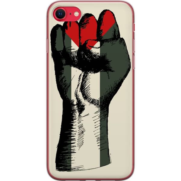 Apple iPhone SE (2022) Gennemsigtig cover Hånd bundet i Palæstinas farver - kraftfuldt symbol for frihedsbevægelsen