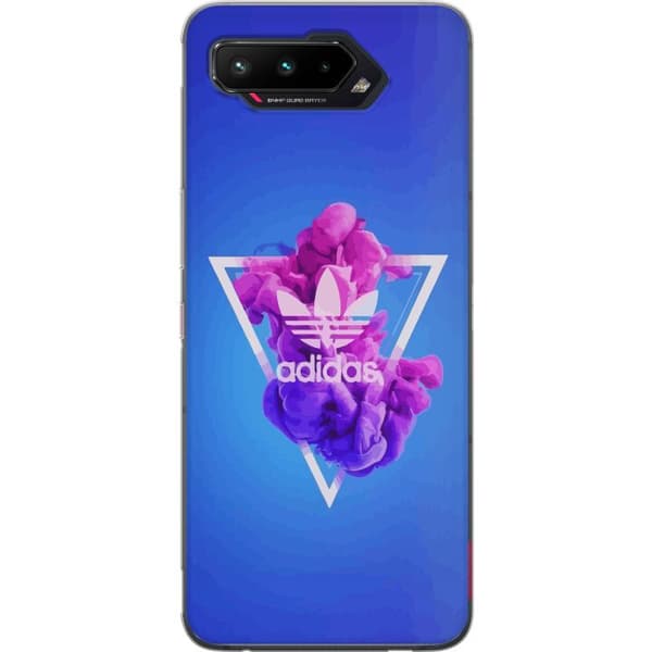 Asus ROG Phone 5 Gjennomsiktig deksel Adidas-inspirert blått design - sporty motiv med retro vibe i blåtoner