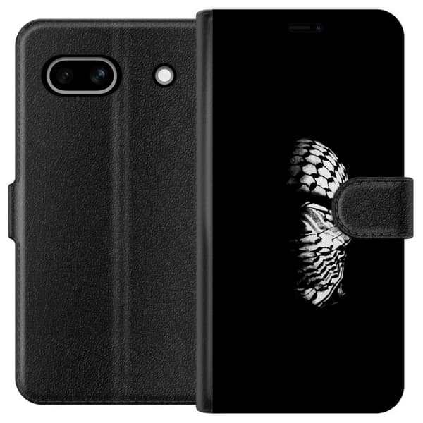 Google Pixel 7a Plånboksfodral Keffiyeh-mönster – klassisk svartvit palestinasjal med kulturell tyngd