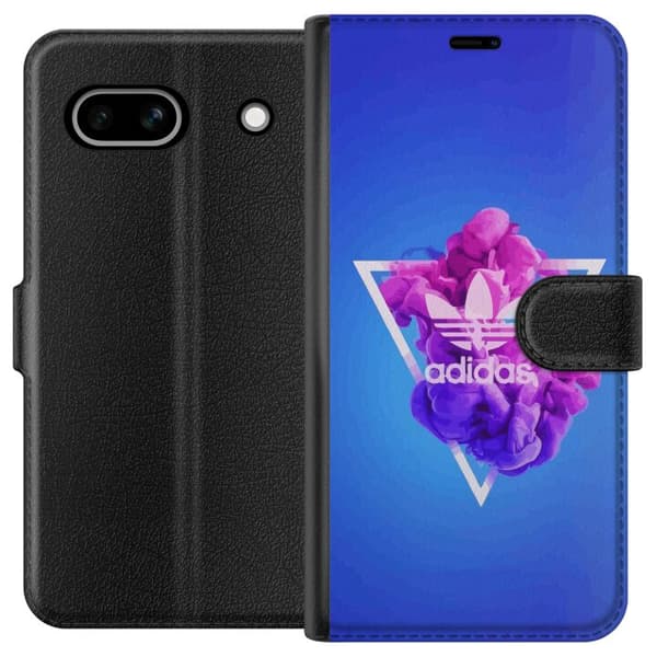 Google Pixel 7a Lompakkokotelo Adidas-inspiroitunut sininen muotoilu - urheilullinen motiivi retro-vibeillä sinisissä sävyissä