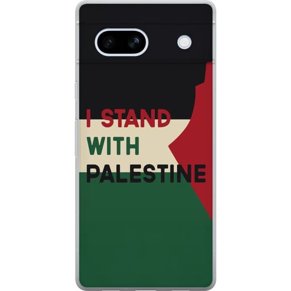 Google Pixel 7a Genomskinligt Skal Stand with Palestine – solidaritetsdesign med starkt budskap