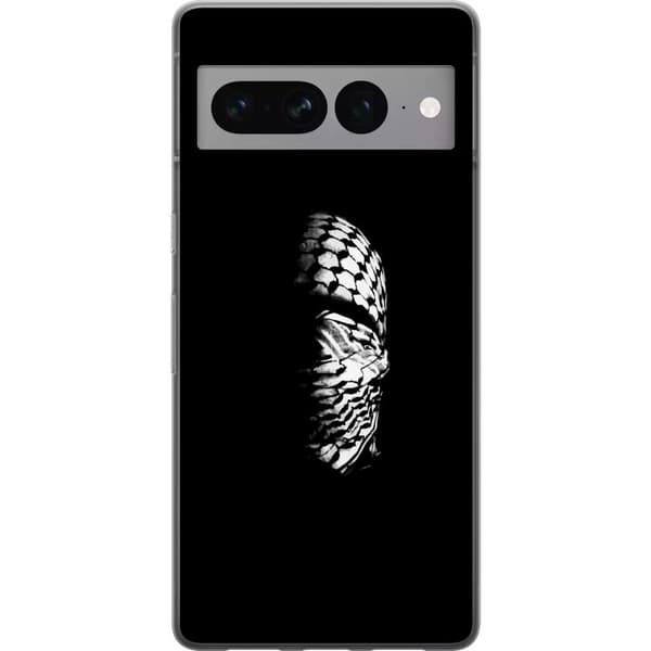 Google Pixel 7 Pro Gennemsigtig cover Keffiyeh-mønster - klassisk sort-hvid palæstinensisk tørklæde med kulturel betydning