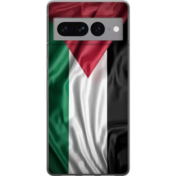 Google Pixel 7 Pro Läpinäkyvä kuori Palestiinan lippu – ikoninen vapauden symboli punaisessa, mustassa, valkoisessa ja vihreässä