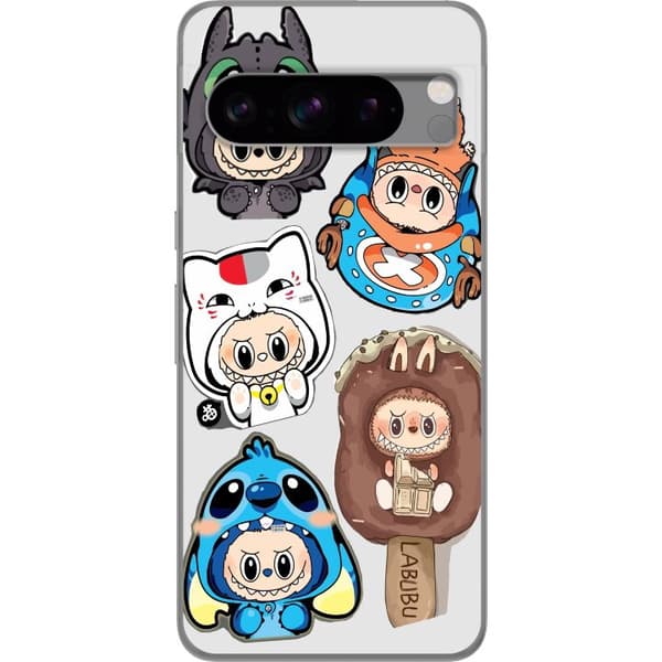 Google Pixel 8 Pro Genomskinligt Skal Labubu figursamling – Pop Mart Labubu The Monsters i färgglad design