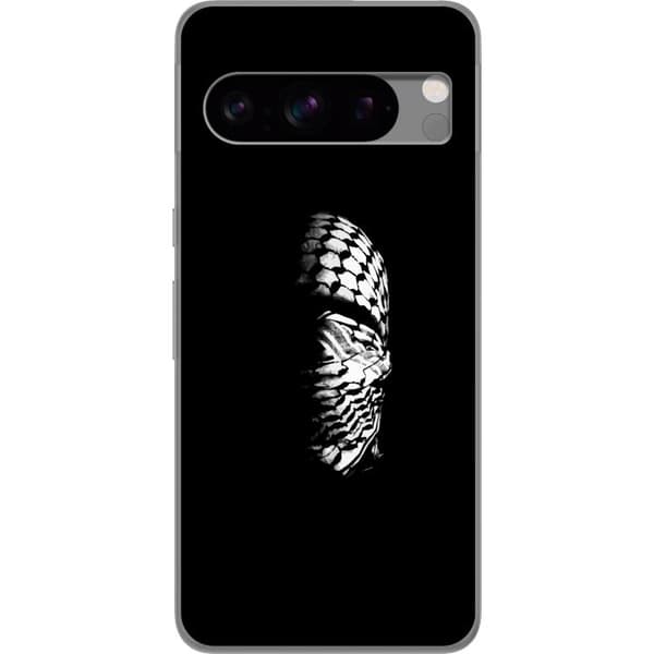 Google Pixel 8 Pro Genomskinligt Skal Keffiyeh-mönster – klassisk svartvit palestinasjal med kulturell tyngd