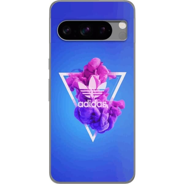 Google Pixel 8 Pro Genomskinligt Skal Adidas-inspirerad blå design – sportigt motiv med retrovibe i blå toner