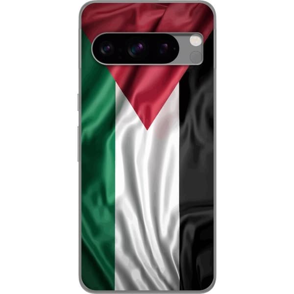 Google Pixel 8 Pro Genomskinligt Skal Palestinaflaggan – ikoniskt frihetsmotiv i rött, svart, vitt och grönt