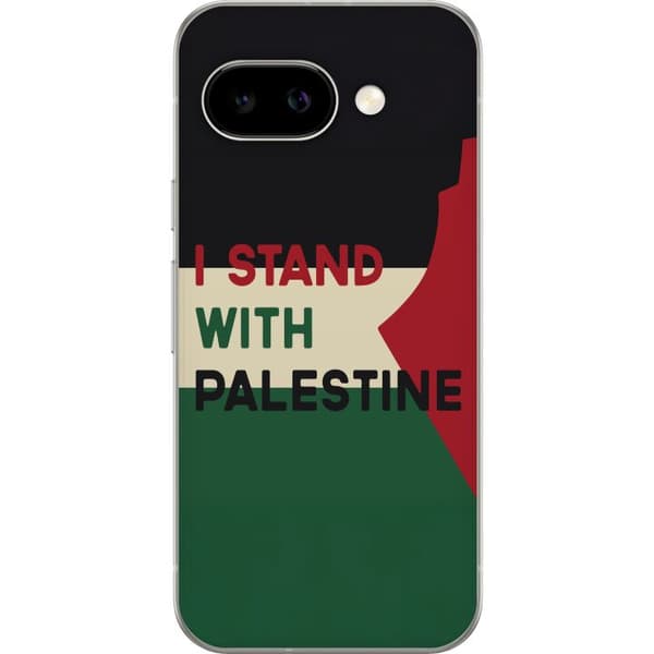 Google Pixel 9a Genomskinligt Skal Stand with Palestine – solidaritetsdesign med starkt budskap