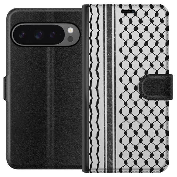 Google Pixel 9 Pro XL Tegnebogsetui Palæstinensisk mønster - inspireret af traditionel stil keffiyeh-stof