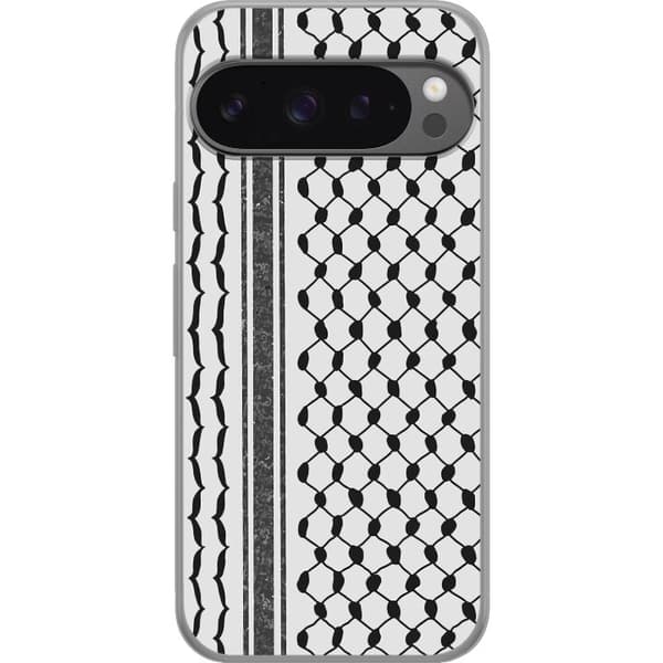 Google Pixel 9 Pro XL Genomskinligt Skal Palestinskt mönster – inspirerat av keffiyeh-tyg i traditionell stil