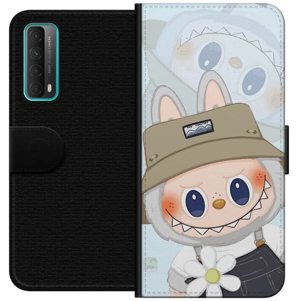 Huawei P smart 2021 Plånboksfodral Labubu med hatt – Pop Mart-figur Mr. Butcher i retro stil med karaktär