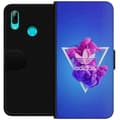 Miniatyrbillede 1 af 3: Huawei P smart 2019 Tegnebogsetui Adidas-inspireret blåt design - sporty motiv med retrovibe i blå toner