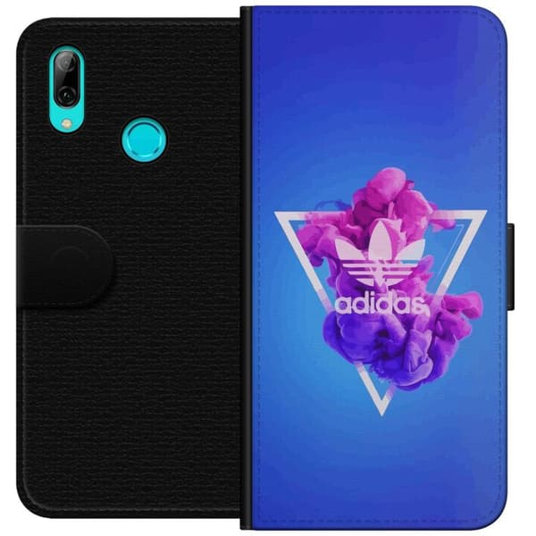 Huawei P smart 2019 Tegnebogsetui Adidas-inspireret blåt design - sporty motiv med retrovibe i blå toner