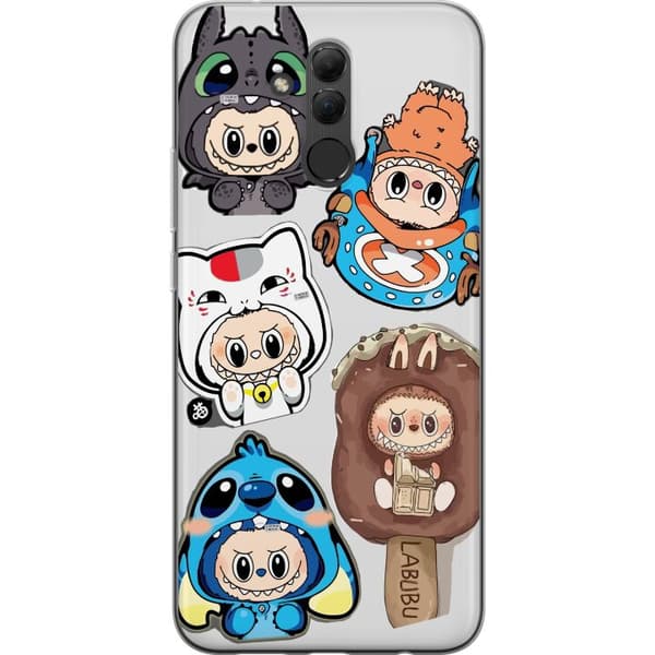 Huawei Mate 20 lite Gennemsigtig cover Labubu figur samling - Pop Mart Labubu The Monsters i farverigt design