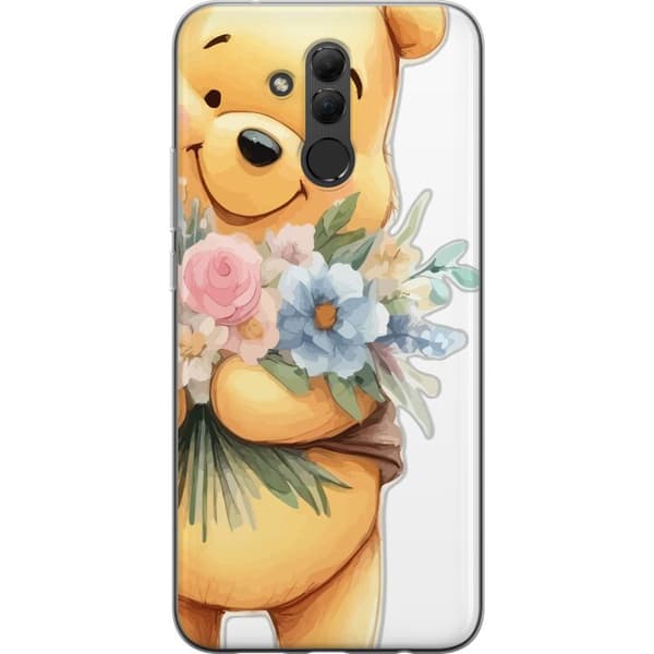 Huawei Mate 20 lite Läpinäkyvä kuori Nalle Puh kukkien kanssa - klassinen lasten suosikki kukkivassa keväisympäristössä