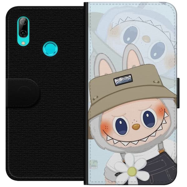 Huawei P smart 2019 Plånboksfodral Labubu med hatt – Pop Mart-figur Mr. Butcher i retro stil med karaktär