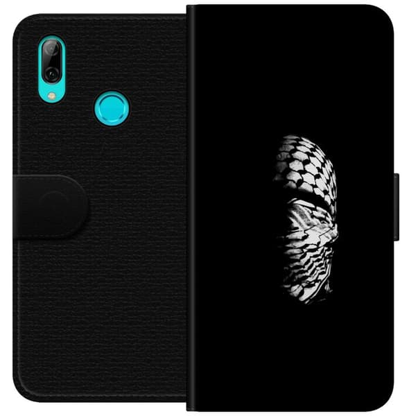 Huawei P smart 2019 Tegnebogsetui Keffiyeh-mønster - klassisk sort-hvid palæstinensisk tørklæde med kulturel betydning
