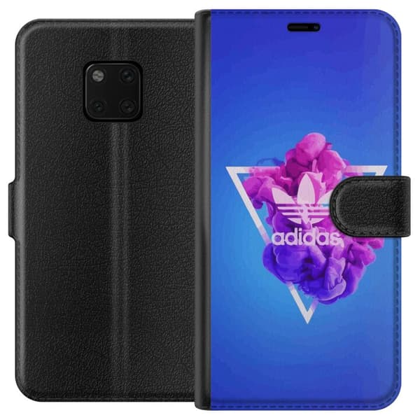 Huawei Mate 20 Pro Lompakkokotelo Adidas-inspiroitunut sininen muotoilu - urheilullinen motiivi retro-vibeillä sinisissä sävyissä
