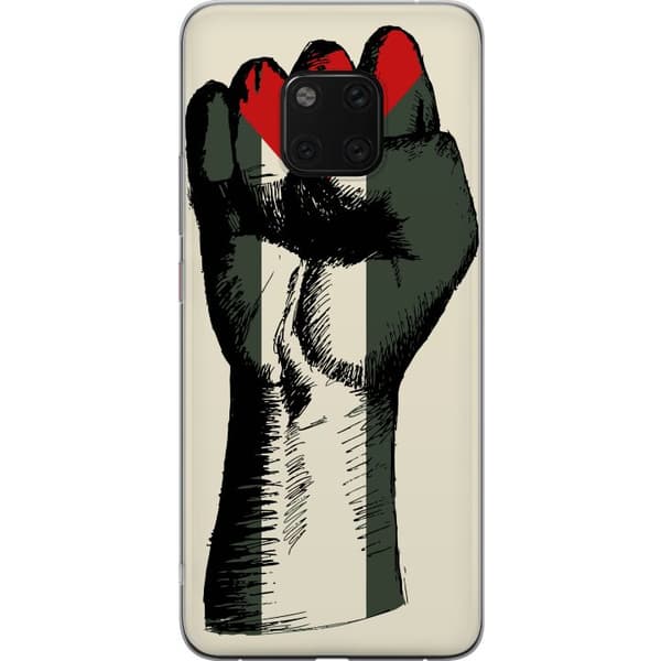 Huawei Mate 20 Pro Läpinäkyvä kuori Käsi sidottu Palestinan väreihin - voimakas symboli vapausliikkeelle