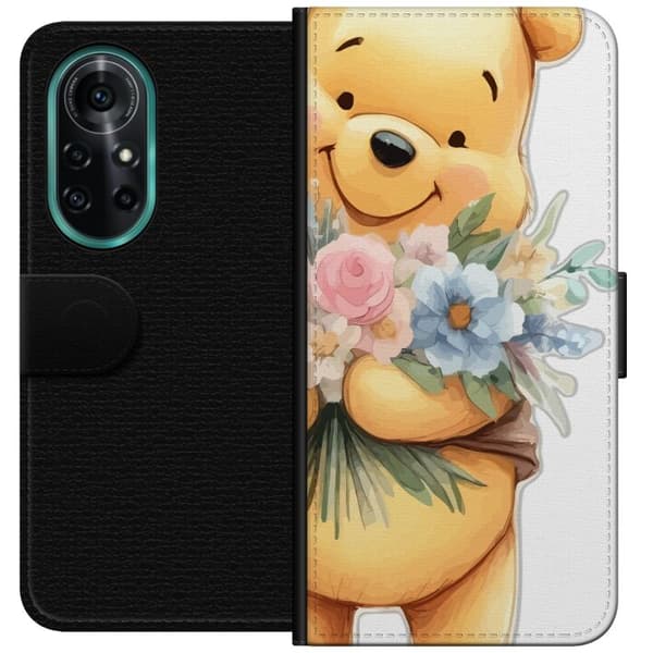 Huawei nova 8 Pro Lommeboketui Nalle Puh med blomster - klassisk barnefavoritt i en blomstrende vår miljø