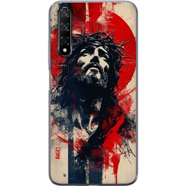 Huawei nova 5T Gjennomsiktig deksel Jesus med kors - kristent motiv med sterk symbolikk om tro og håp