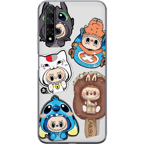 Huawei nova 5T Gjennomsiktig deksel Labubu figure samling - Pop Mart Labubu The Monsters i fargerik design