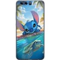 Miniatyrbillede 1 af 3: Huawei P10 Gennemsigtig cover Stitch med skildpadde - sød blå alien i tropisk strandmiljø fra Disney