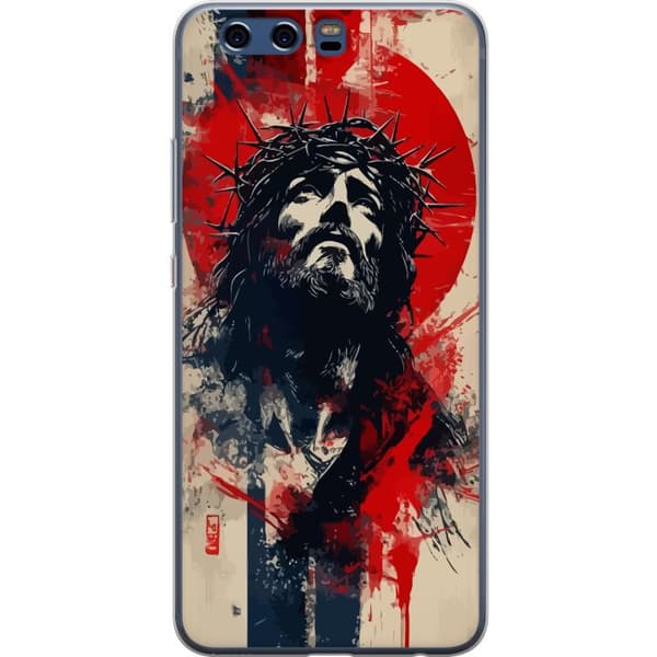 Huawei P10 Gjennomsiktig deksel Jesus med kors - kristent motiv med sterk symbolikk om tro og håp