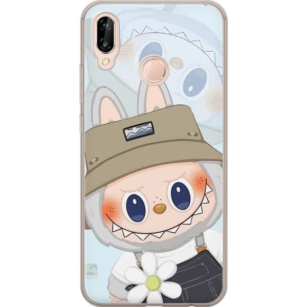 Huawei P20 lite Gennemsigtig cover Labubu med hat - Pop Mart figur Mr. Butcher i retro-stil med karakter