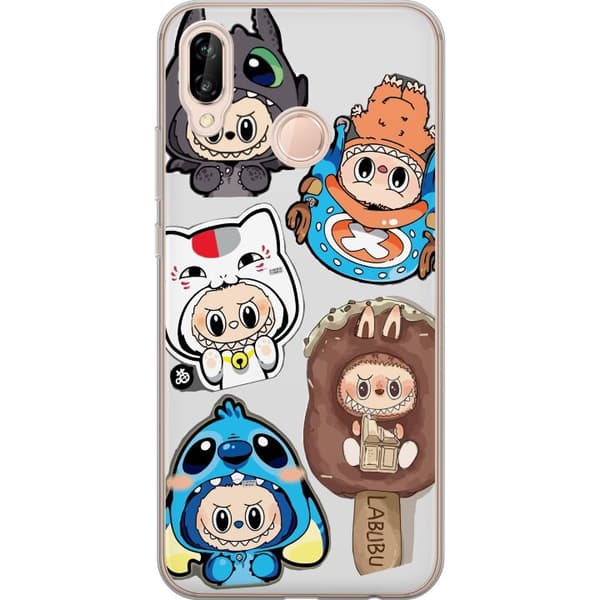 Huawei P20 lite Gjennomsiktig deksel Labubu figure samling - Pop Mart Labubu The Monsters i fargerik design