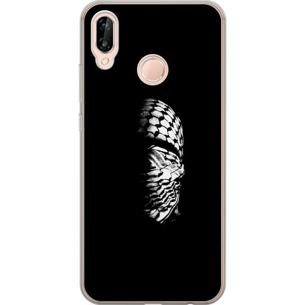Huawei P20 lite Gennemsigtig cover Keffiyeh-mønster - klassisk sort-hvid palæstinensisk tørklæde med kulturel betydning