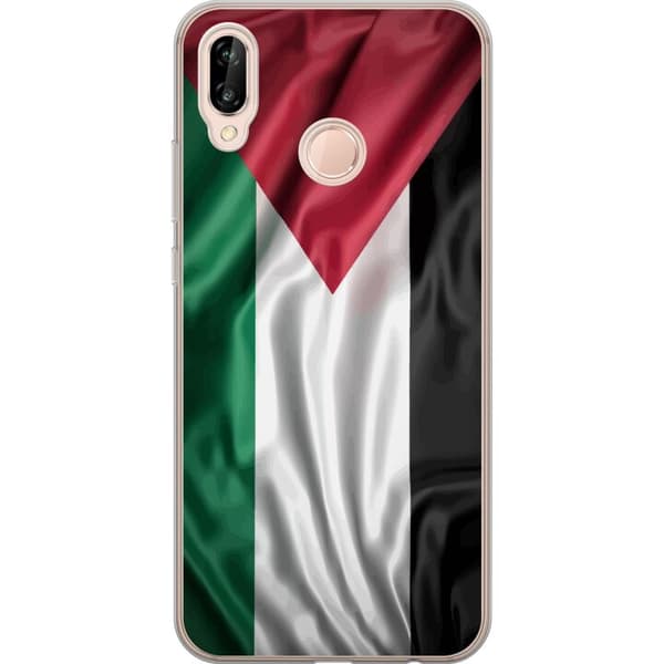 Huawei P20 lite Gennemsigtig cover Palestinaflaget – ikonisk frihedssymbol i rød, sort, hvid og grøn