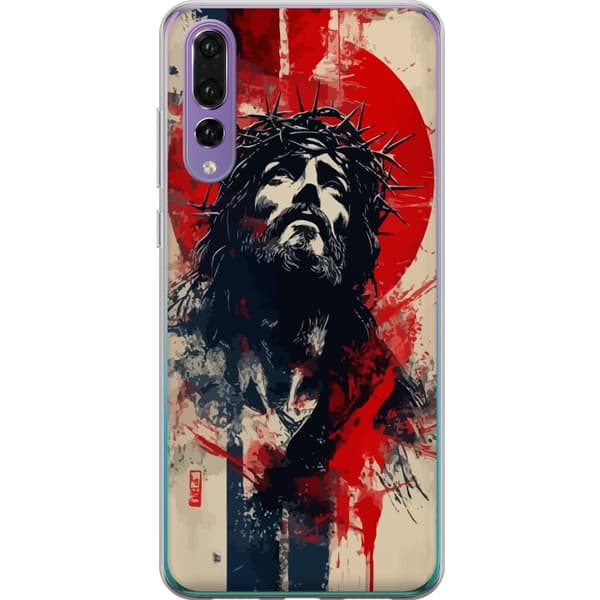 Huawei P20 Pro Gjennomsiktig deksel Jesus med kors - kristent motiv med sterk symbolikk om tro og håp
