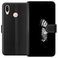 Miniatyrbilde 1 av 3: Huawei P20 lite Lommeboketui Keffiyeh-mønster - klassisk svart-hvit palestinsk sjal med kulturell betydning
