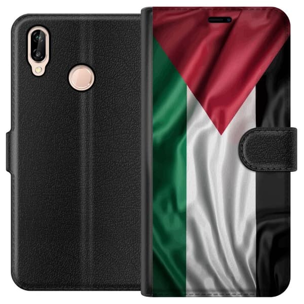Huawei P20 lite Tegnebogsetui Palestinaflaget – ikonisk frihedssymbol i rød, sort, hvid og grøn