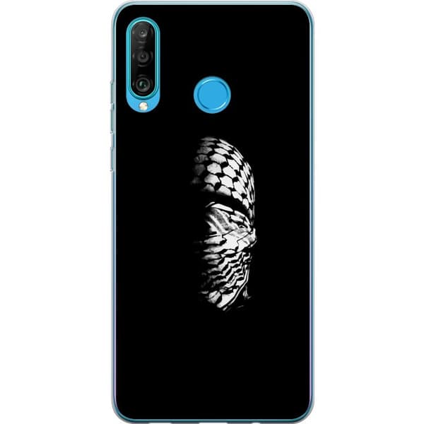 Huawei P30 lite Gjennomsiktig deksel Keffiyeh-mønster - klassisk svart-hvit palestinsk sjal med kulturell betydning