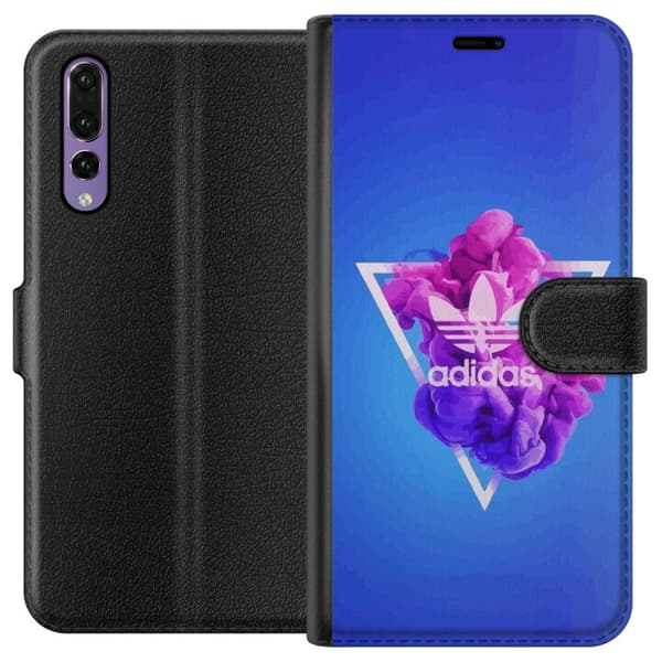 Huawei P20 Pro Lompakkokotelo Adidas-inspiroitunut sininen muotoilu - urheilullinen motiivi retro-vibeillä sinisissä sävyissä
