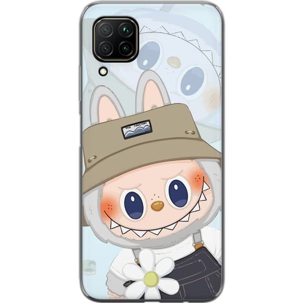 Huawei P40 lite Gjennomsiktig deksel Labubu med hatt - Pop Mart-figur Mr. Butcher i retrostil med karakter
