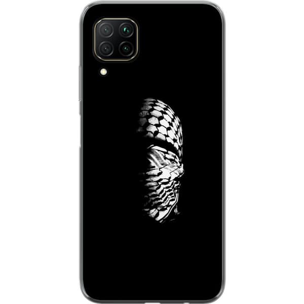Huawei P40 lite Genomskinligt Skal Keffiyeh-mönster – klassisk svartvit palestinasjal med kulturell tyngd