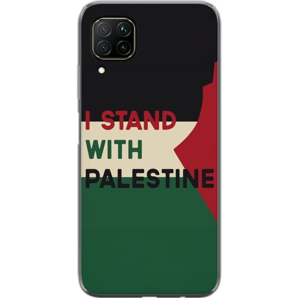 Huawei P40 lite Läpinäkyvä kuori Pysähdy Palestiinan puolesta - solidaarisuussuunnittelu vahvalla viestillä