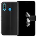 Miniatyrbillede 1 af 3: Huawei P30 lite Tegnebogsetui Keffiyeh-mønster - klassisk sort-hvid palæstinensisk tørklæde med kulturel betydning
